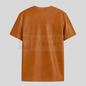 lambskin leather t-shirt detail