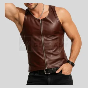 brown leather tank top germany