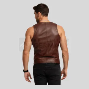 zip-front leather tank top detail