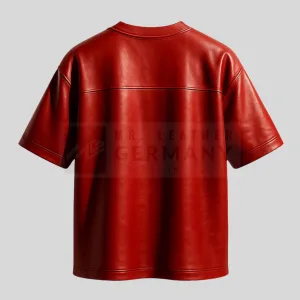 handmade leather t-shirt detail