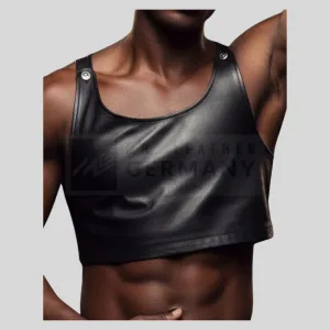 black leather crop tank top germany