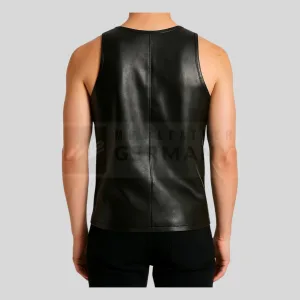 lambskin sleeveless tee detail