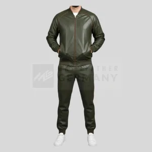 olive green leather tracksuit germany
