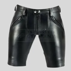 tight black leather shorts germany