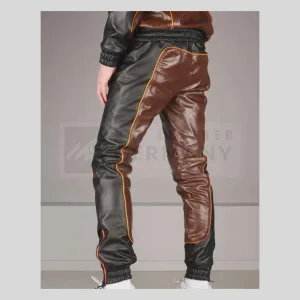 contrast piping leather tracksuit detail 1