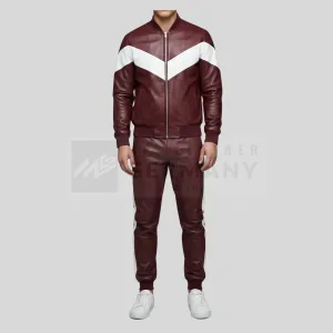 burgundy leather tracksuit germany