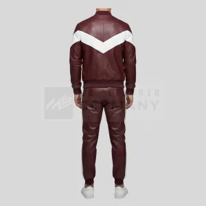 burgundy tracksuit YKK zipper detail