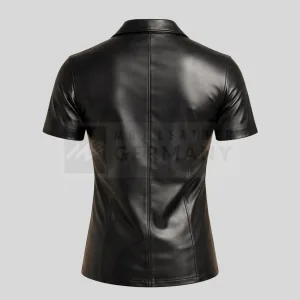 lace-up leather t-shirt detail