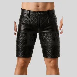 black quilted leather shorts germany