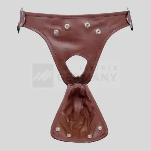 removable codpiece brown leather detail 1