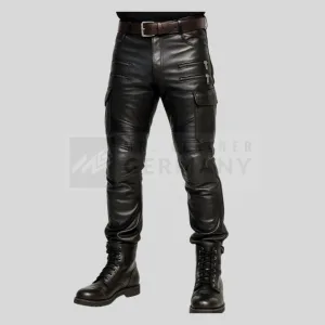 slim fit leather cargo pants germany