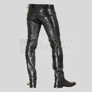 quilted leather pants codpiece detail