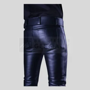 YKK zipper leather jeans detail