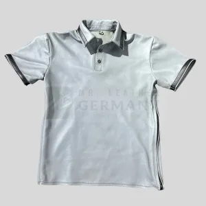 grey leather polo black piping germany