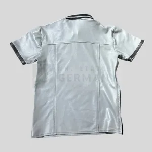 black piping detail lambskin polo