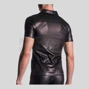 press stud leather polo detail