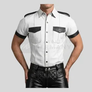 white leather military shirt germany