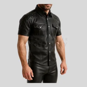 black quilted leather shirt germany