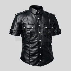 black steampunk leather shirt germany