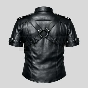 X‑harness back and buckled pocket detail
