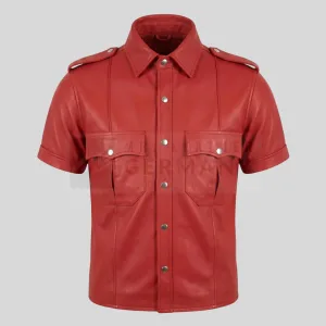 red leather police shirt germany