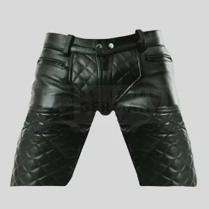 leather quilted shorts germany