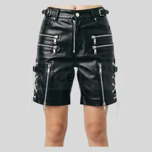 mens black leather bondage shorts germany