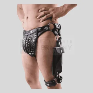 black studded leather jockstrap germany