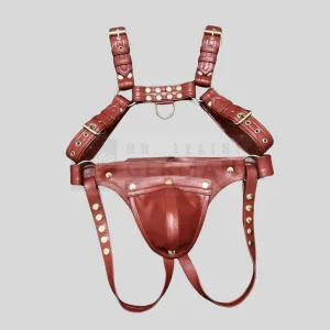 genuine leather jockstrap removable harness germany