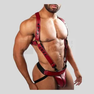 red leather jockstrap removable harness germany