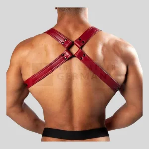 red harness jockstrap detail