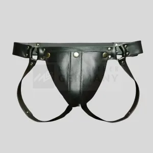 black leather jockstrap removable codpiece germany