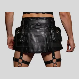 thigh strap cargo kilt detail
