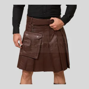 brown leather cowboy kilt germany