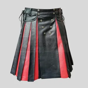 black red leather kilt germany