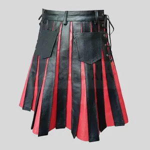 two‑tone leather kilt detail