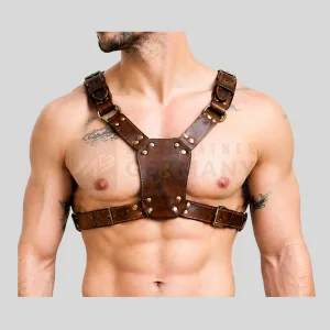 brown leather chest harness germany