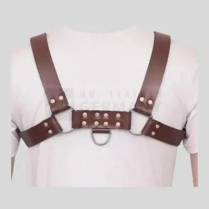 brown leather D‑ring harness germany