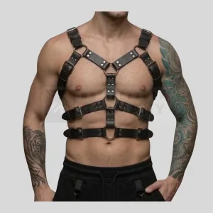 men's leather chest harness germany