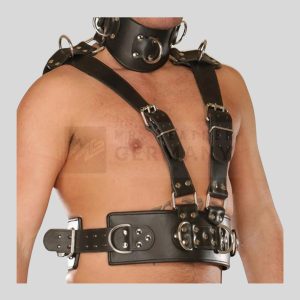 padded leather harness detail