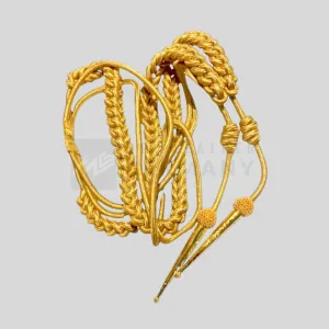 gold aiguillette clipped on leather jacket