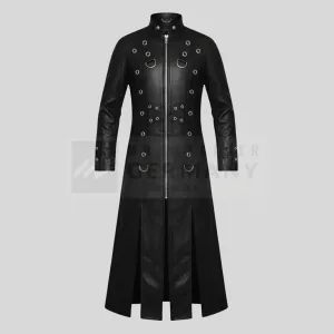 gothic bondage leather trench coat germany