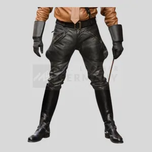 Black Cowhide Police Breeches
