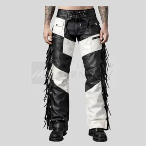 Black & White Leather Chaps