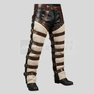 Buckled Hair‑On‑Hide Leather Chaps