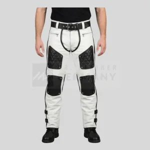Diamond‑Quilted Black & White Chaps