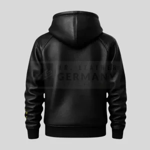 handmade lambskin hoodie detail
