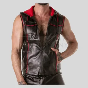 punch hole leatherette hoody germany