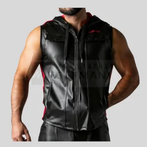 leatherette sleeveless hoody germany