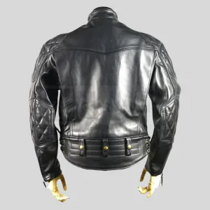padded leather jacket detail